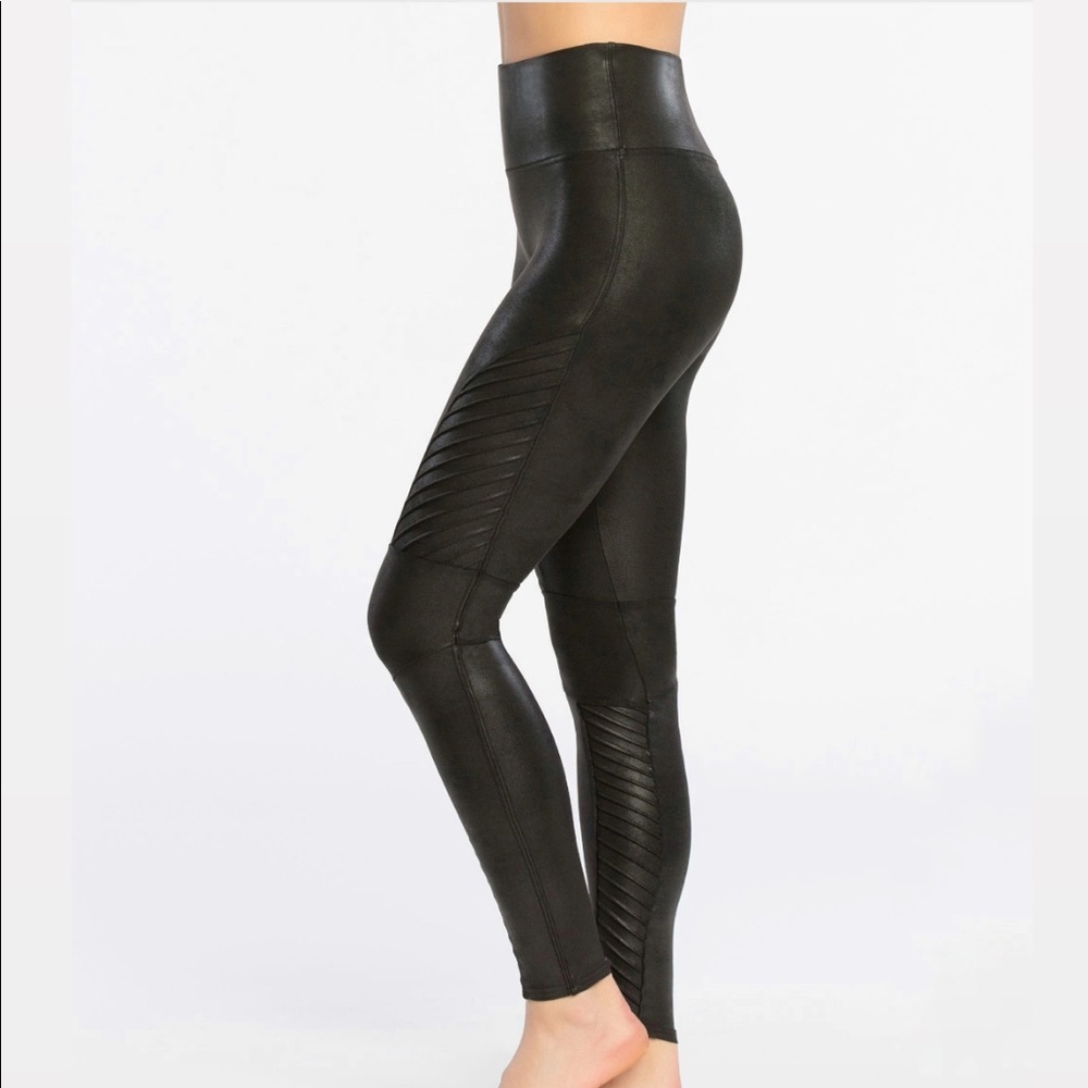 NWT Spanx Faux Leather Moto Leggings